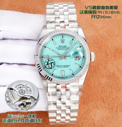 Clean Factory Rolex Datejust 3235 Blue Face Watch 36mm 